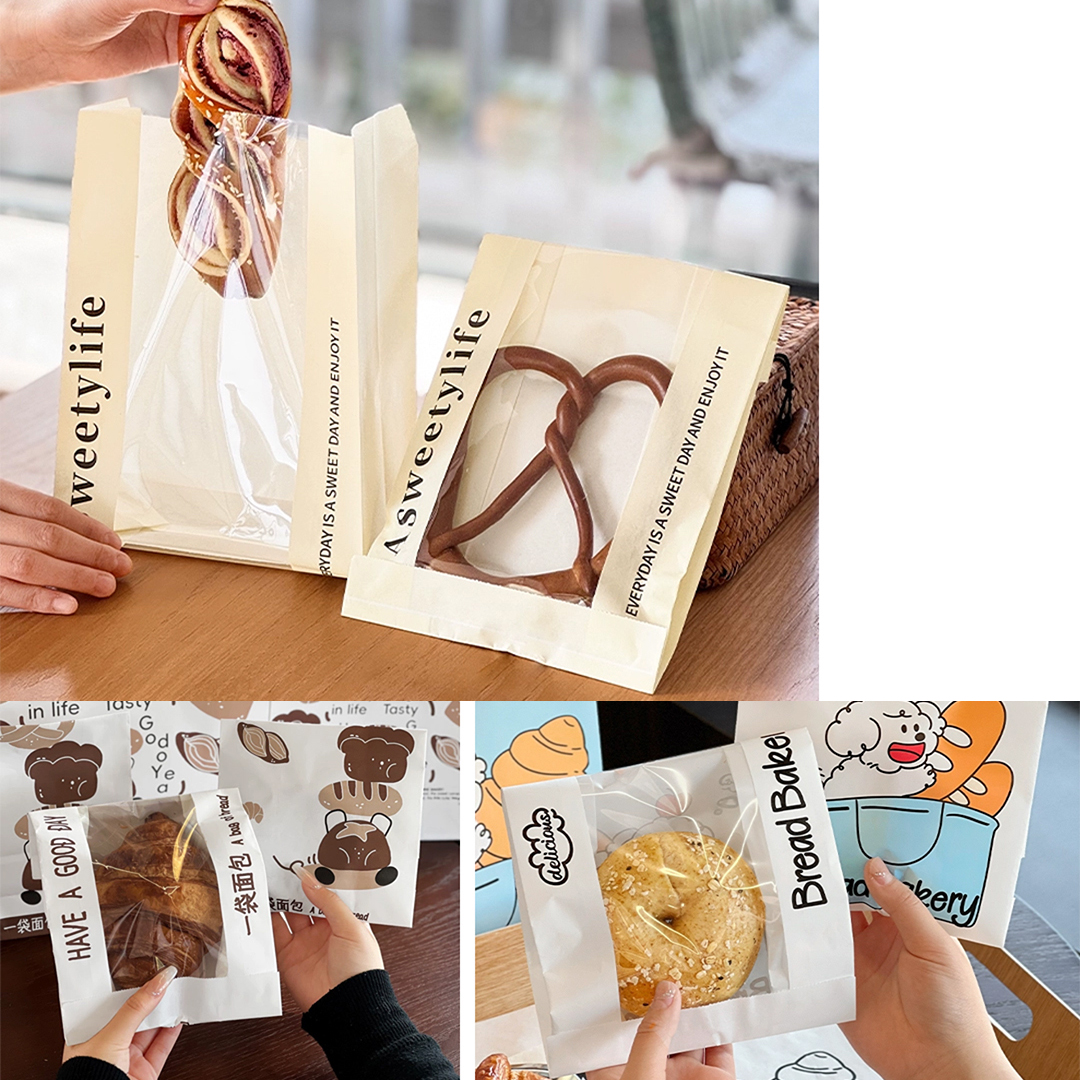 方底紙袋整齊擺放展示